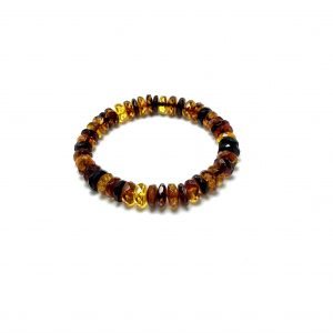 Prabangi deimantinio šlifavimo gintarinė apyrankė,Luxurious faceted amber stretch bracelet