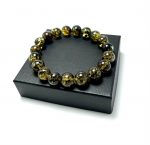 Tamsios fosilinės spalvos Baltijos gintaro rutuliukų apyrankė,Dark fossil amber beads stretch bracelet