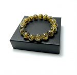 Fosilinės spalvos Baltijos gintaro rutuliukų apyrankė, Fossil amber beads stretch bracelet