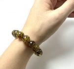 Fosilinės spalvos Baltijos gintaro rutuliukų apyrankė, Fossil amber beads stretch bracelet