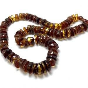 Natural cognac color amber necklace, Natūralūs konjako spalvos gintaro karoliai