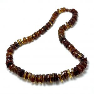 Natural cognac color amber necklace, Natūralūs konjako spalvos gintaro karoliai