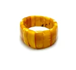 Antikvarinė geltono gintaro stačiakampio formos apyrankė,antique yellow amber rectangle beads stretch bracelet