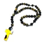 Masyvus krikščioniškas gintaro rožinis 13 mm, Large christian amber rosary 13 mm