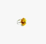 Gintarinis žiedas "Keturlapis dobilas" 2 cm,Amber ring "Four-leaf clover" 2 cm