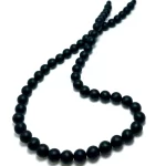 Vyriški juodo gintaro apvalių rutuliukų karoliai 10 mm, Men's black amber round beads necklace 10 mm