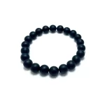 Juodo gintaro apvalių rutuliukų apyrankė 10 mm, Black amber round beads stretch bracelet 10 mm