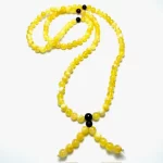 Budistų geltono gintaro rožinis Mala 8 mm,, Milky amber round beads Buddhist Mala 8 mm