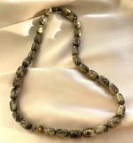 Vyriški rudo gintaro cilindrų formos karoliai;Men's brown amber barrel beads necklace