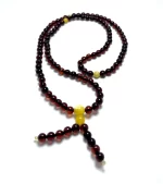 Budistų vyšninio gintaro rožinis Mala 5 mm,Cherry amber round beads Buddhist Mala 5 mm