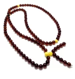 Budistų vyšninio gintaro rožinis Mala 7 mm,Cherry amber round beads Buddhist Mala 7 mm