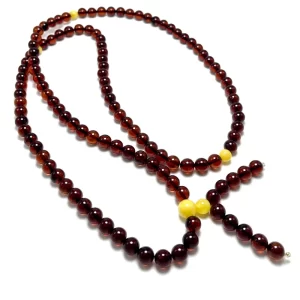 Budistų vyšninio gintaro rožinis Mala 7 mm,Cherry amber round beads Buddhist Mala 7 mm