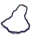 Paauglių gintaro karoliai - vyšnios spalvos baroko formos šaratėliai,Teenagers amber necklace - cherry color baroque beads