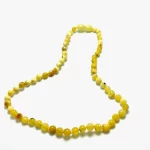 Paauglių gintaro karoliai - geltonos spalvos šaratėliai,Teenagers amber necklace - milky color beads