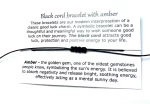 Juodos odos apyrankė su gintaru, Black cord bracelet with amber