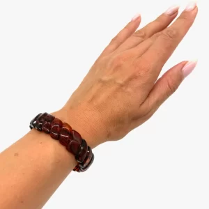 Tamsaus konjako Baltijos gintaro apyrankė "Šypsenėlė", Dark cognac Baltic amber bracelet "Smiley"