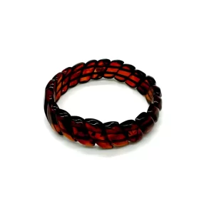 Tamsaus konjako Baltijos gintaro apyrankė "Šypsenėlė", Dark cognac Baltic amber bracelet "Smiley"