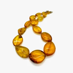 Skaidrūs gintaro karoliai su inkliuzais,Transparent amber necklace with inclusions