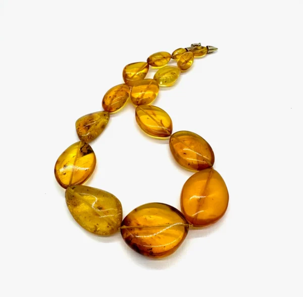 Skaidrūs gintaro karoliai su inkliuzais,Transparent amber necklace with inclusions