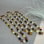 Masažiniai margo gintaro karoliai, Massage multicolored amber necklace