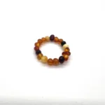 Masažinis gintaro žiedas baroko formos margas, Massage amber ring in baroque shape multicoloured