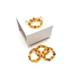 Masažinis gintaro žiedas baroko formos šviesi spalva, Massage amber ring baroque shape light-colored