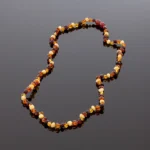 Gintaro karoliai - margi baroko formos šaratėliai, Adult amber necklace - multicolored baroque beads