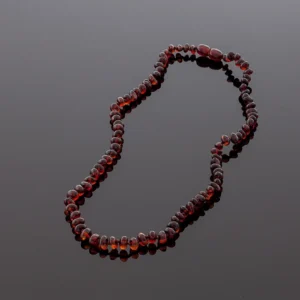 Gintaro karoliai - vyšniniai baroko formos šaratėliai, Adult amber necklace - cherry baroque beads