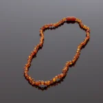 Gintaro karoliai - konjako spalvos baroko formos šaratėliai, Adult amber necklace - cognac baroque beads