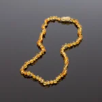 Gintaro karoliai - skaidrūs baroko formos šaratėliai, Adult amber necklace - lemon baroque beads