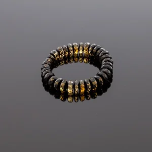 Spindinti deimantinio šlifavimo apyrankė, Shiny faceted amber bracelet
