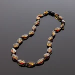 Elegantiški deimantinio šlifavimo karoliai , Elegant faceted amber necklace