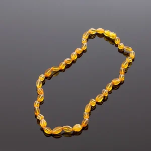 Šviesūs Baltijos gintaro karoliai, Faceted bright cognac amber necklace