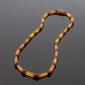 Stilingi cilindro formos gintaro karoliai, Stylish cylinder style amber necklace