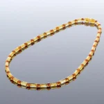 Skaistūs, cilindro formos gintaro karoliai, Pure cylinder style amber necklace