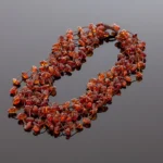 Deimantinio šlifavimo karoliai, Faceted amber necklace 