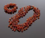 Deimantinio šlifavimo karoliai, Faceted amber necklace 