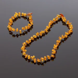 Stilingi deimantinio šlifavimo karoliai, Stylish faceted amber necklace