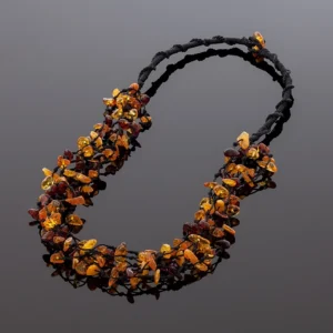 Įvairiaspalvis rankomis pintas vėrinys, Multicolored hand-braided necklace