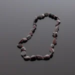 Gintaro karoliai - vyšnios spalvos plokščios slyvutės, Adult amber necklace - flat cherry olives