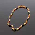 Gintaro karoliai - įvairiaspalvės slyvutės, Adult amber necklace - multicolored olive beads