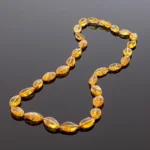 Klasikiniai gintaro karoliai - Medaus lašelis, Classic style amber necklace - Honey droplet