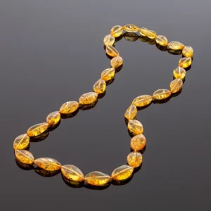 Klasikiniai gintaro karoliai - Medaus lašelis, Classic style amber necklace - Honey droplet