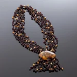 Ilgi tamsaus gintaro karoliai, Long dark amber necklace