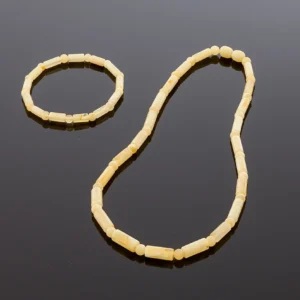 Prabangūs matiniai gintaro karoliai, 45cm, Luxurious milky amber necklace, 45cm