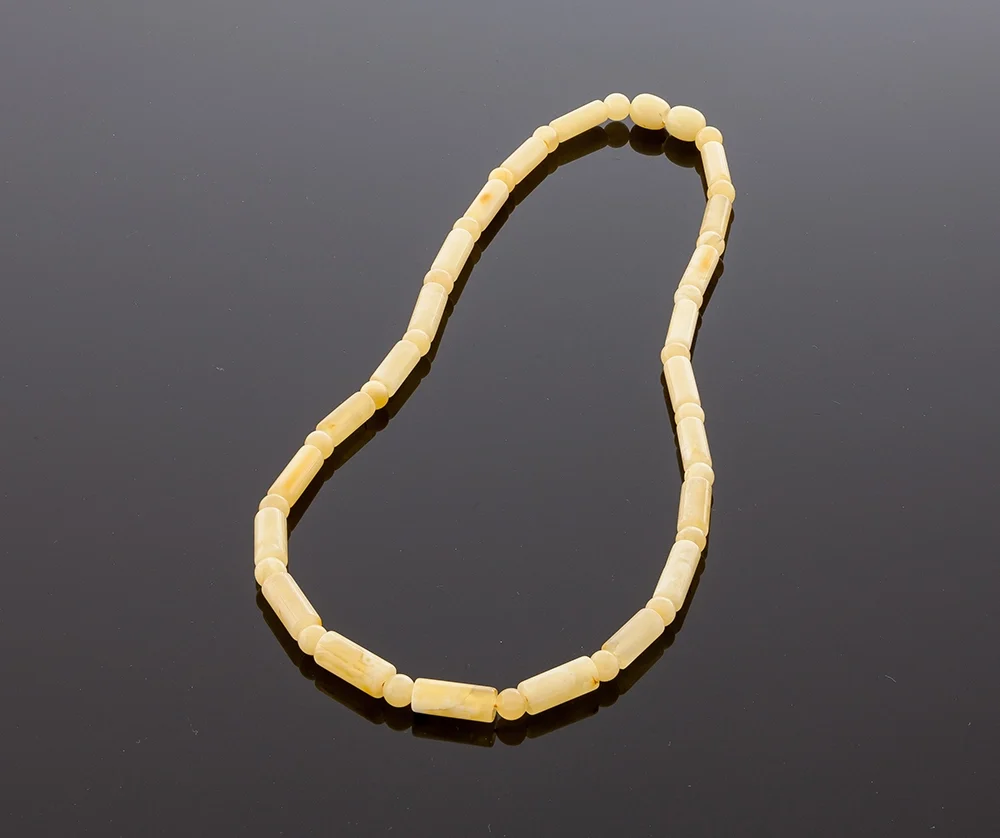 Prabangūs matiniai gintaro karoliai, 45cm, Luxurious milky amber necklace, 45cm