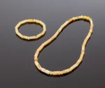 Natūralūs matiniai gintaro karoliai, 50cm, Natural milky amber necklace, 50cm