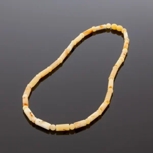 Natūralūs matiniai gintaro karoliai, 50cm, Natural milky amber necklace, 50cm