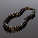 Išskirtiniai deimantinio šlifavimo karoliai, Exclusive faceted amber necklace