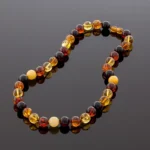 Karališkieji spalvingi gintaro karoliai, Royal multicolor amber necklace